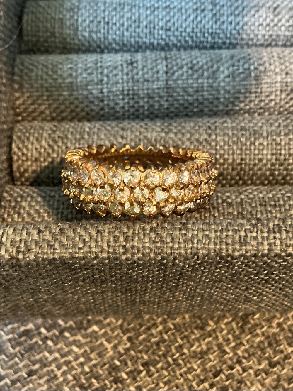 Fashion Gold Crystal Pave Eternity Band